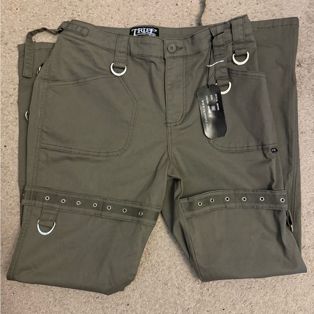 Tripp NYC Super Eyelet Olive Pants